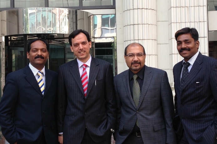 (l-r): Kishore Kentali – VP Operations Canada, Jawad Ali Khan - Regional CEO for Middle East, Africa and North America, Santhosh Vaikath – Technical and Functional Head Canada and Neeraj Kaneria – Business Development Manager Canada of Focus Softnet. Focus Softnet launches in North America