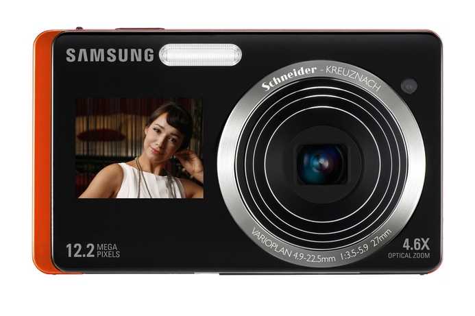 The ST550 comes with a 1,152K touchscreen LCD and built-in Haptic vibration effect. Samsung puts two screens on new cameras