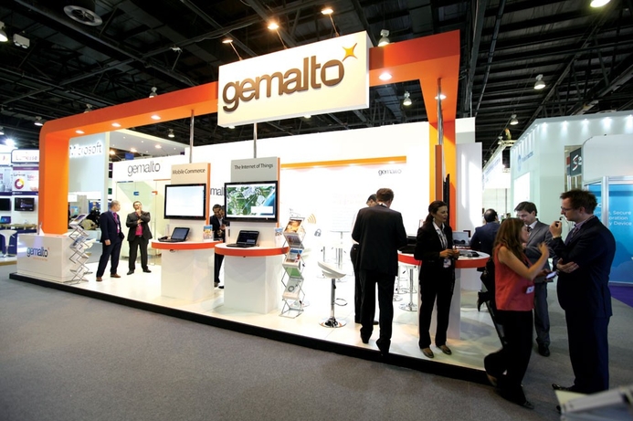 Gemalto is showcasing machine to machine applications. Gemalto promotes M2M