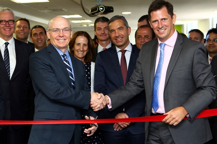 Senior executives from research firm IHS at the official opening of the Dubai office. IHS opens new Dubai office