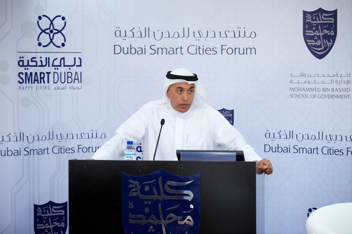 His Excellency Ahmad Bin Byat, CEO, Dubai Holding and vice chairman of the Board of Trustees for Mohammed Bin Rashid School of Government: "Our goal is not just to make Dubai a smart city but to make it the smartest city." MBRSG hosts first Dubai smart cities forum