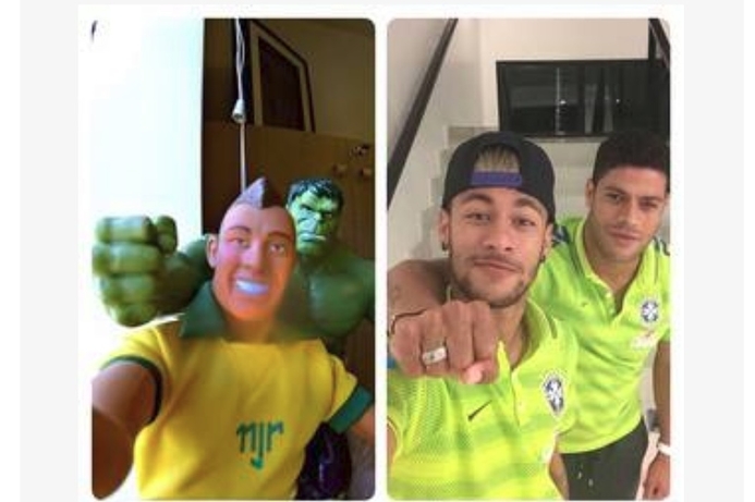 This photo of Neymar and Hulk posing as action figures has over 2.5 million likes and more than 70K shares, making it the most engaging post by any player during the World Cup on Facebook. World Cup tops a billion Facebook interactions