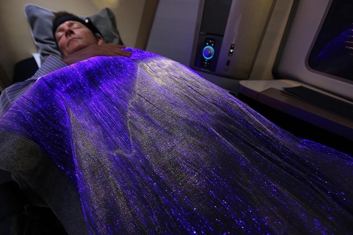 British Airways hopes that monitoring a person's sleep and relaxation patterns during a flight will improve aspects of the in-flight service. Airline introduces hi-tech ‘happiness blanket’