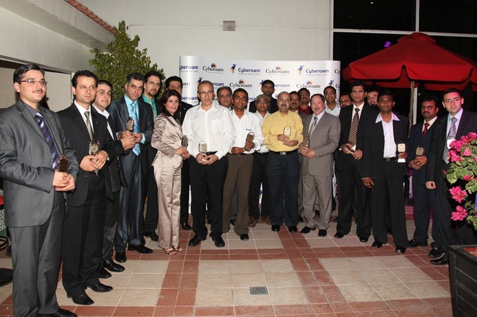 Cyberoam award winners show off their prizes at the UTM vendor’s recent partner event. Cyberoam names top reseller performers