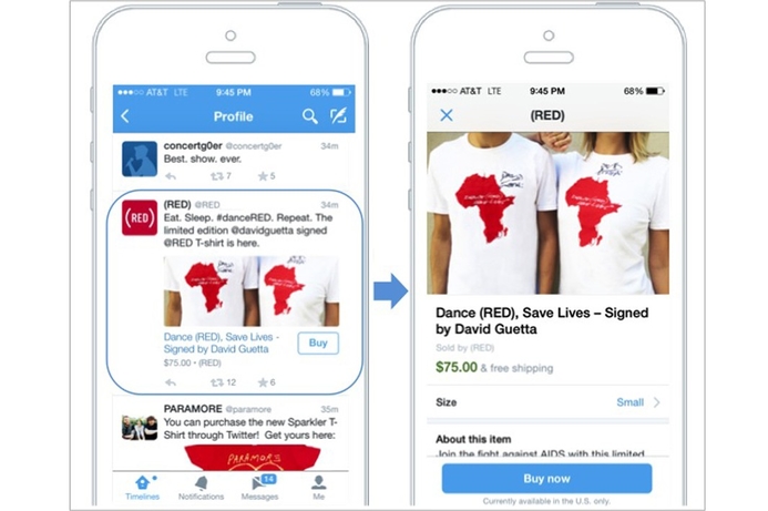 Twitter: "Users will get access to offers and merchandise they can't get anywhere else". Twitter tests new 'Buy' button