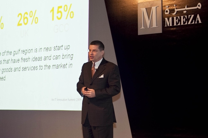 James Fanella, acting CEO of MEEZA addresses the IT Matters Innovation Summit in Doha. MEEZA reveals plans for growth at IT Innovation Summit