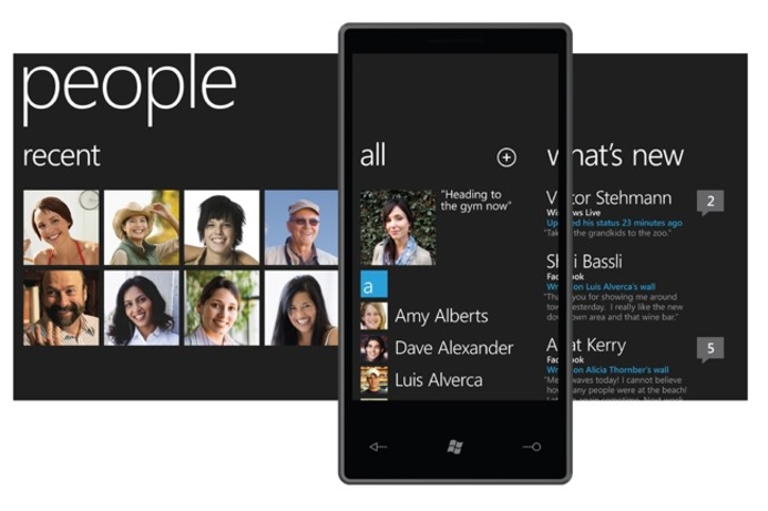 The new OS includes core hubs for different functions such as social networking and contacts Microsoft shows off new mobile OS