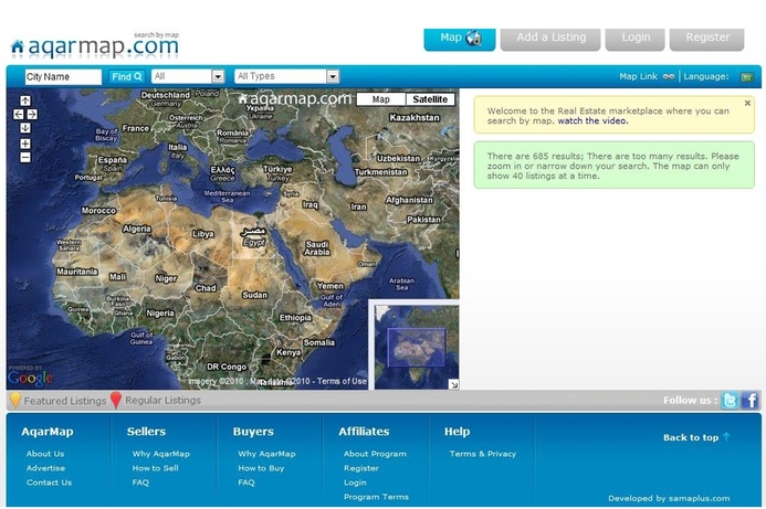 The company is targeting the entire Middle East region. AqarMap.com offers online real estate market