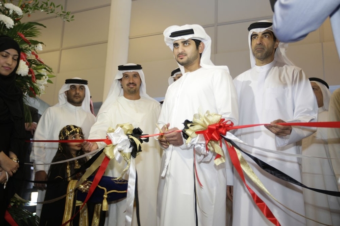 His Highness Sheikh Maktoum Bin Mohammed Bin Rashid Al Maktoum (r) opening the show, with Helal Saeed Almarri, CEO of Dubai World Trade Centre. Sheikh Maktoum opens anniversary show