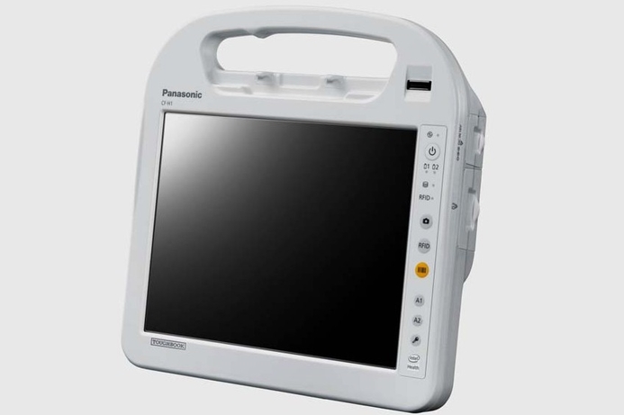 Panasonic's new rugged CF-H1 is designed for mobile and healthcare workers and can withstand a six foot drop. Panasonic reveal new line of Toughbooks