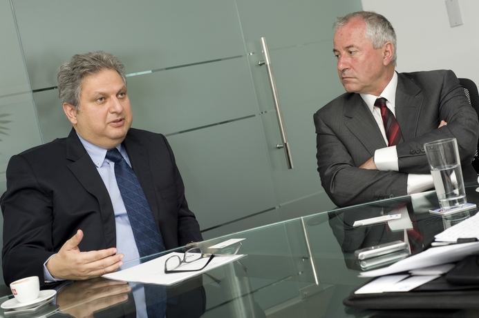 George Khouri (l) of CA MENA and Gilbert Lacroix, CA Technologies. CA MENA to build local presence
