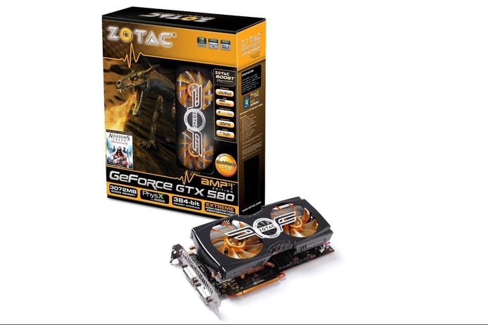 The Zotac GeForce GTX 580 AMP2! Edition is an enthusiast grade graphics card designed to appeal to the style conscious gamer. Zotac unleashes super-fast graphics card