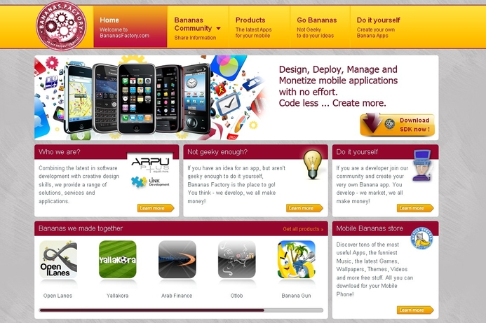 The site contains a range of resources to help would-be developers to launch real apps. Bananas Factory to aid mobile app development