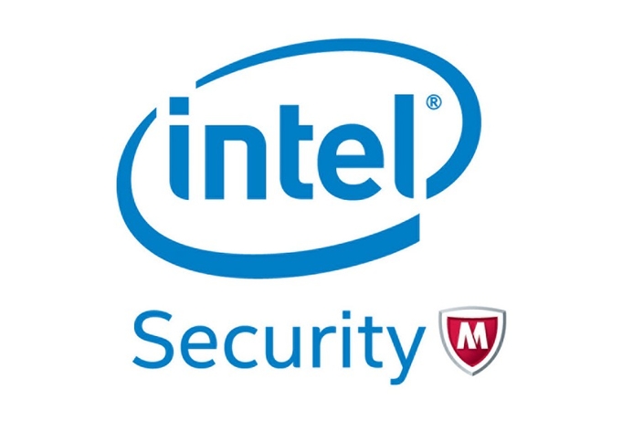 Intel's new logo for its security solutions, formerly McAfee. Intel to drop McAfee brand