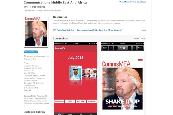 The app allows the user to download the full digital edition of CommsMEA to their smartphone or tablet. CommsMEA goes mobile