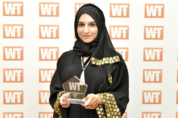 Hala Badri, Executive Vice President, Brand & Communications, du, won the award for best all round technology executive. First Women In Technology MEA Awards presented