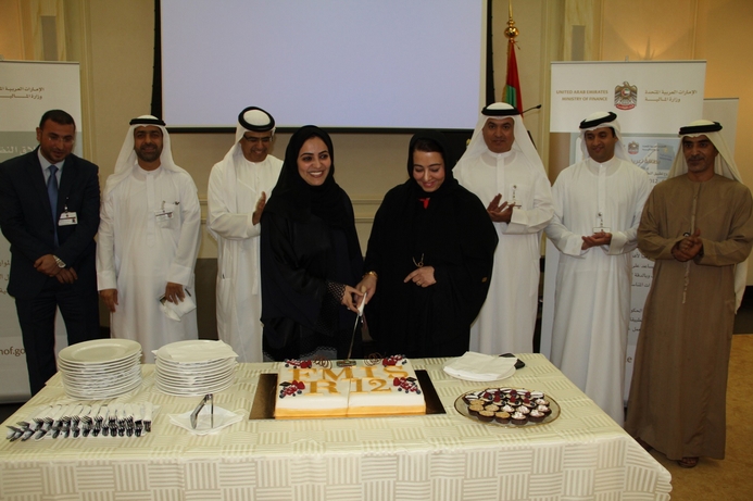 HE Obaid Humaid Al Tayer, Minister of State for Financial Affairs along with undersecretaries from ministries during the launch ceremony. UAE Ministry of Finance launches new systems