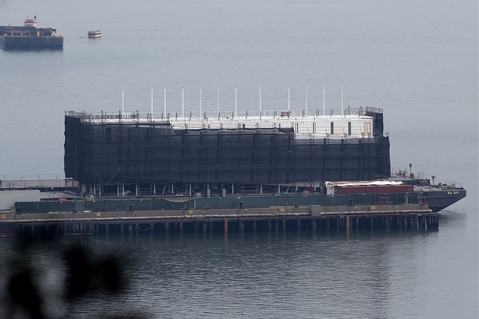 Google constructed two barges, one on each of the east and west coasts of America. Google scraps floating showcase barge