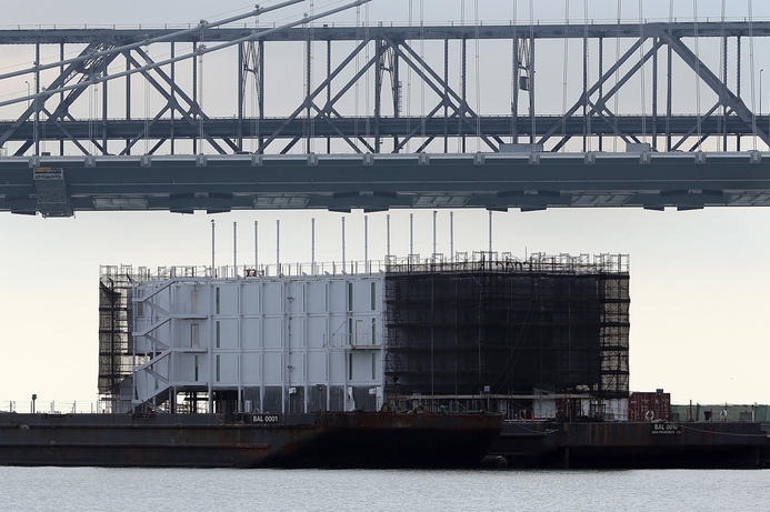 Each barge consisted of 80 shipping containers and was estimated to cost $35-40m. Google scraps floating showcase barge