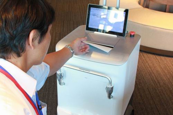 It has been argued that the robotic printer is not cost effective when compared with other secure printing methods. Fuji Xerox robot printer brings documents to the desk