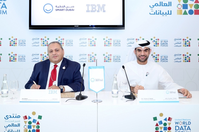 (l-r): Amr Refaat of IBM and Younus Al Nasser, Smart Dubai. Smart Dubai and IBM to establish Data Science Lab