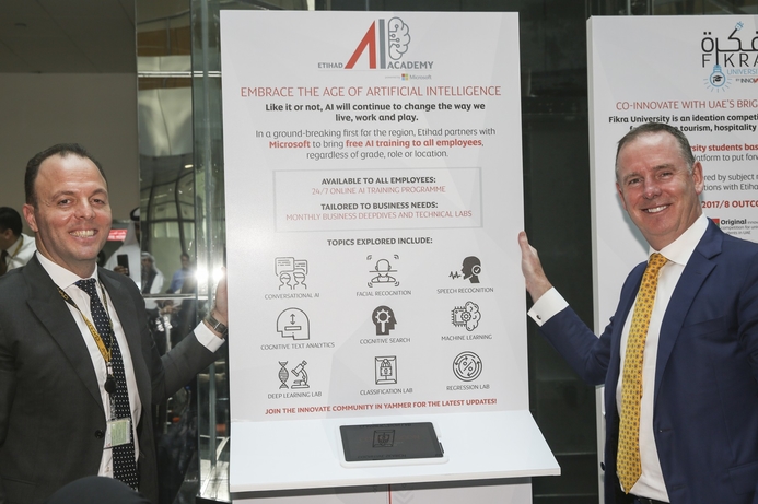 (l-r): Ihsan Anabtawi, Microsoft Gulf and Tony Douglas, Etihad Airways. Etihad Airways opens inhouse AI Academy