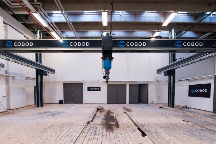 Cobod's Bod 2 second generation 3d construction printer, seen here in test facilities, can print a building of 12 x 27 x 9 meters. World's largest 3D printer is coming to Saudi Arabia