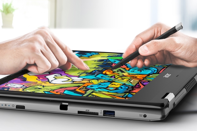 The Spin 3's 14-inch Full HD IPS touch display allows for input via pen and touch simultaneously Acer announces new consumer laptops for 2019