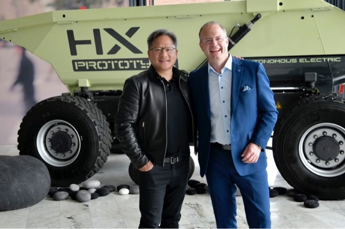 Volvo Group CEO Martin Lundstedt and Nvidia Founder and CEO Jensen Huang Volvo partners with NVIDIA to power self-driving vehicles