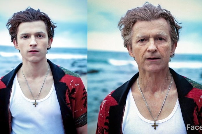 Tom Holland as seen on FaceApp Aging has become fashionable. Privacy concerns, not so much.