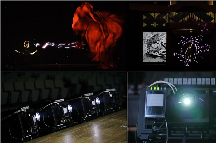 Scene created with Panasonic’s real-time tracking and projection mapping compatible projector during opening performance of Tokyo 2020’s “One Year to Go” Ceremony Panasonic’s unveils real time projection mapping projector