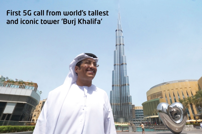 Networks, 5G, Etisalat International - UAE Etisalat dials in 5G call from Burj Khalifa